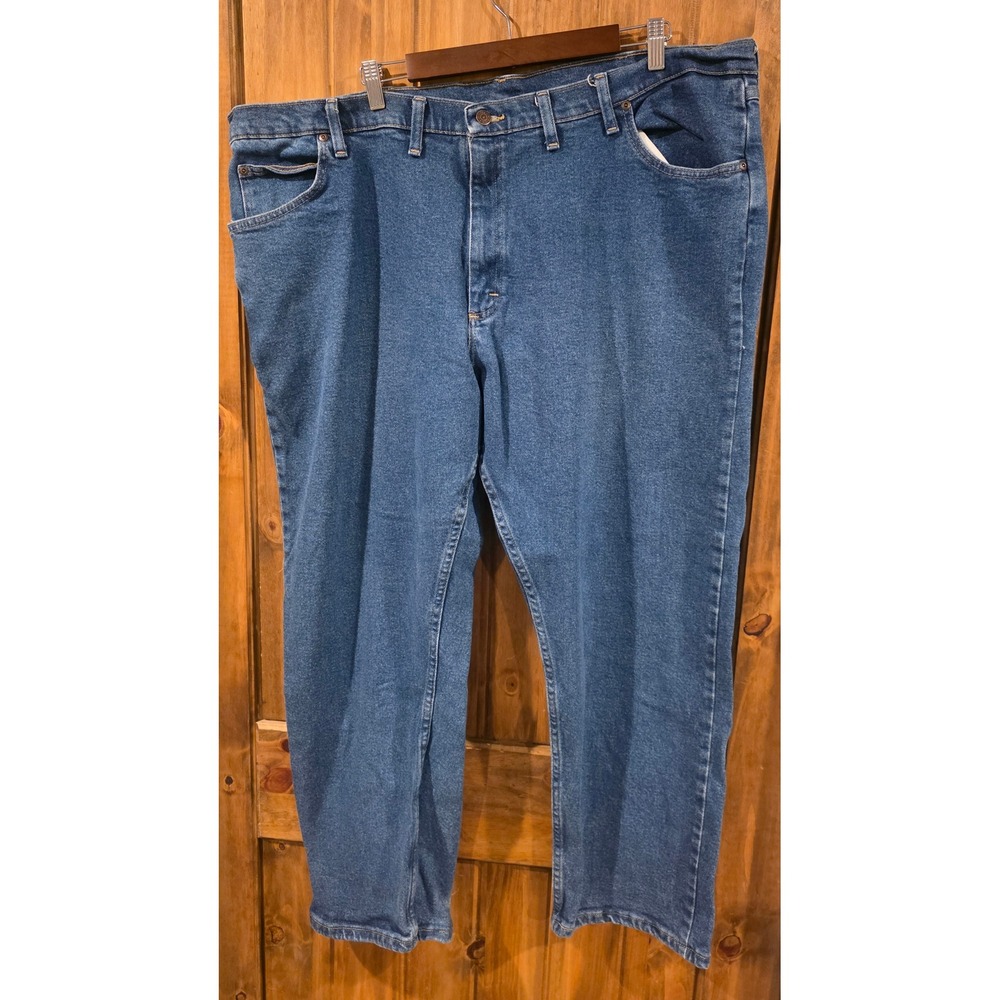 Wrangler Jeans Mens 46x30 Blue Excellent Premium Quality Straight Leg 1097FXVMD